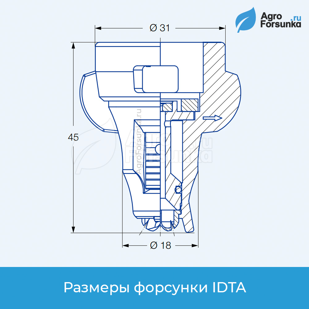 Форсунка IDTA размеры